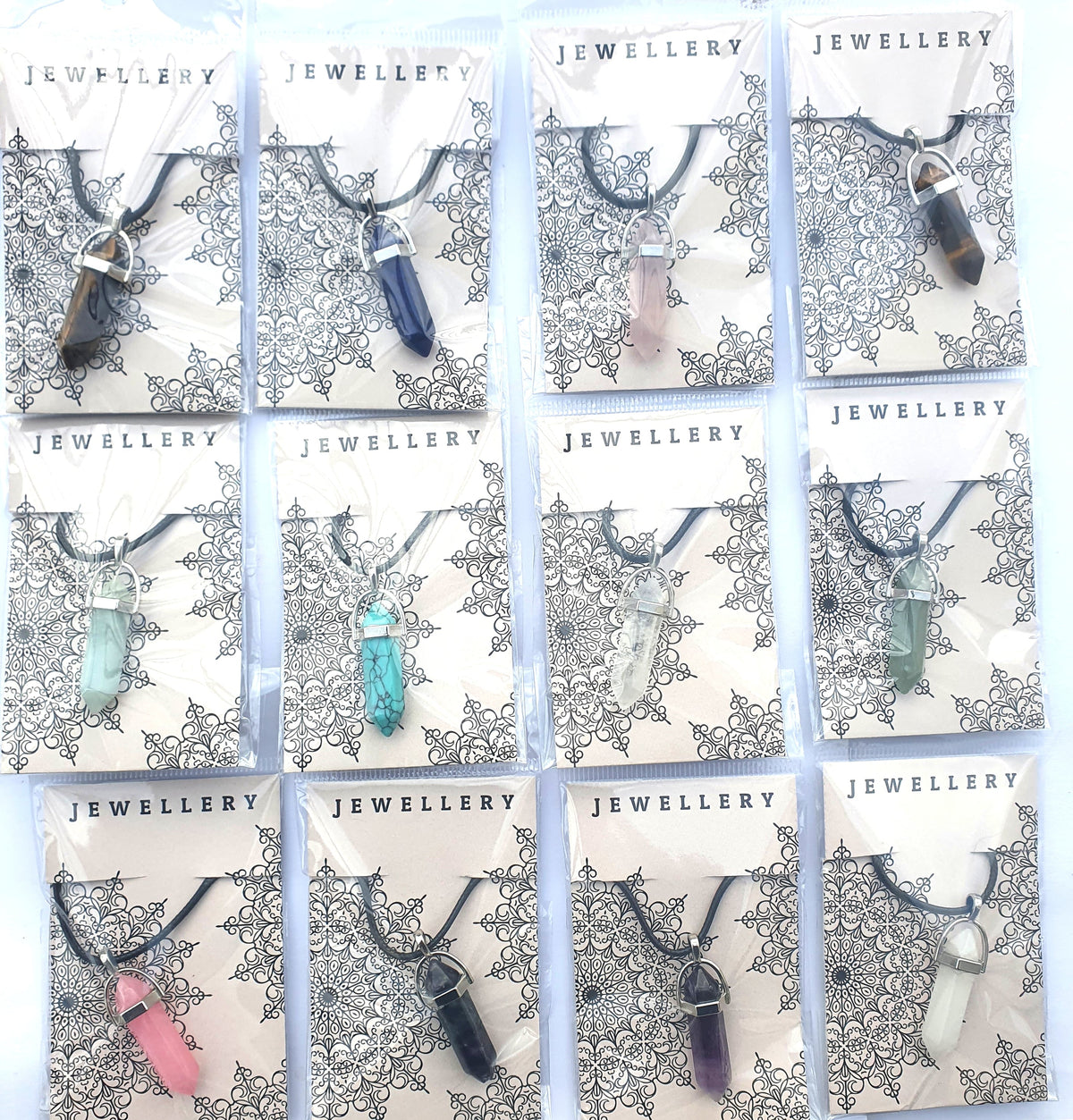 Crystal Pointed Pendant Necklace - Rock Quartz