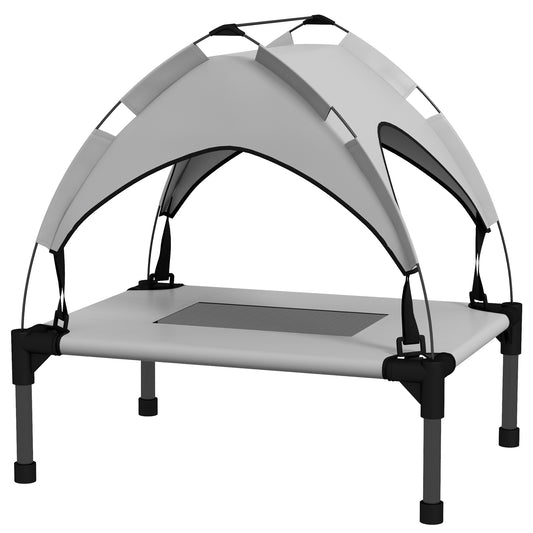 Lit pour chien chat sur pieds lit chien surélevé velum anti-UV oxford sac de transport inclus 61 x 46 x 63 cm gris