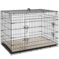 Cage caisse de transport pliante pour chien poignée, plateau amovible, coussin fourni 105 x 70 x 75 cm noir