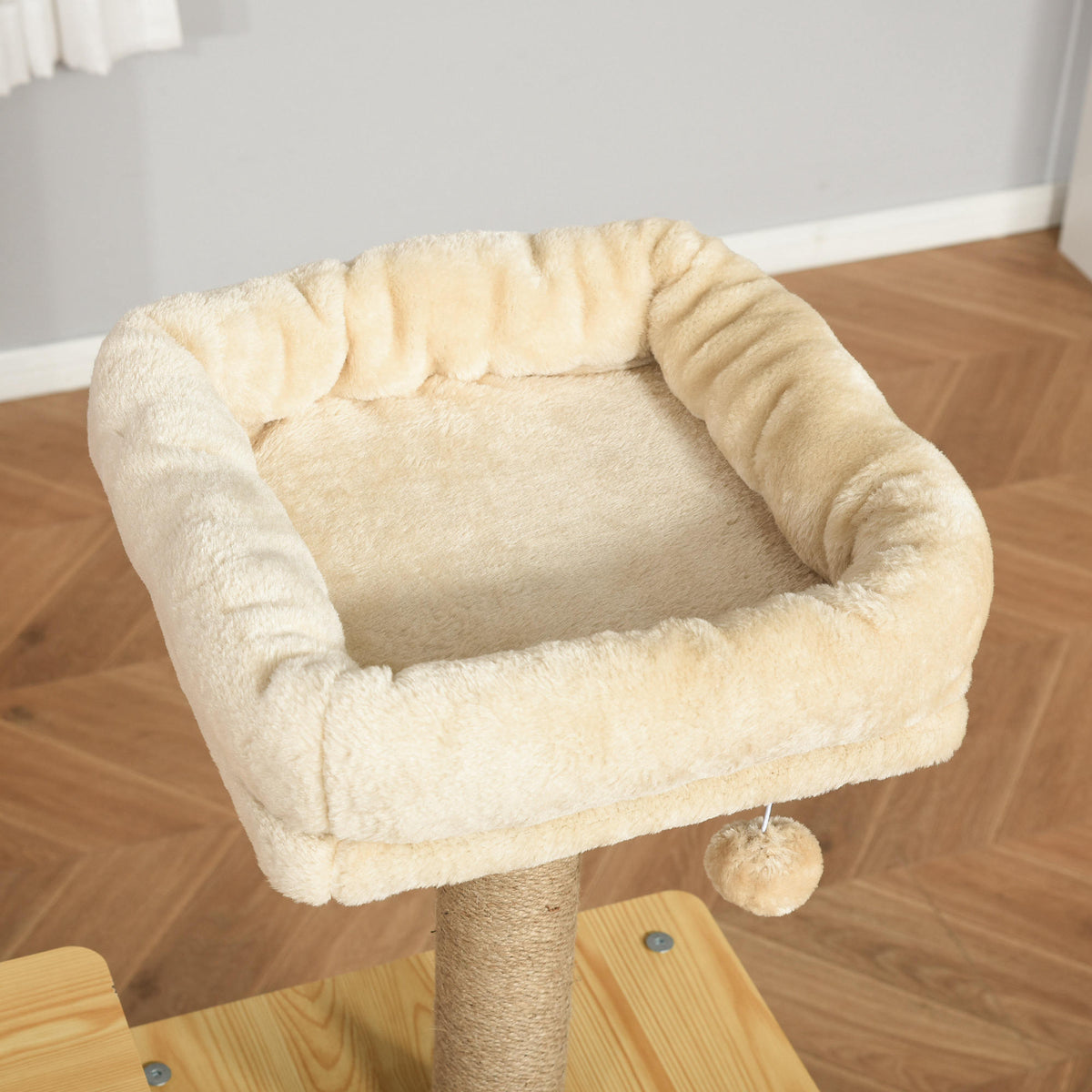 Arbre à chat tour de jeux pour chat, platesformes, niche, lit, hamac, échelle et griffoirs en jute 60x40x130cm jaune