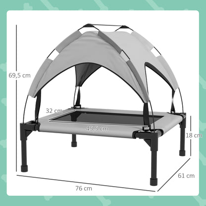 Lit pour chien chat sur pieds grand confort velum anti-UV oxford sac de transport inclus 76 x 61 x 69,5 cm gris