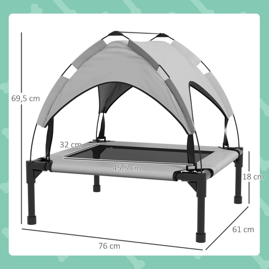 Lit pour chien chat sur pieds grand confort velum anti-UV oxford sac de transport inclus 76 x 61 x 69,5 cm gris