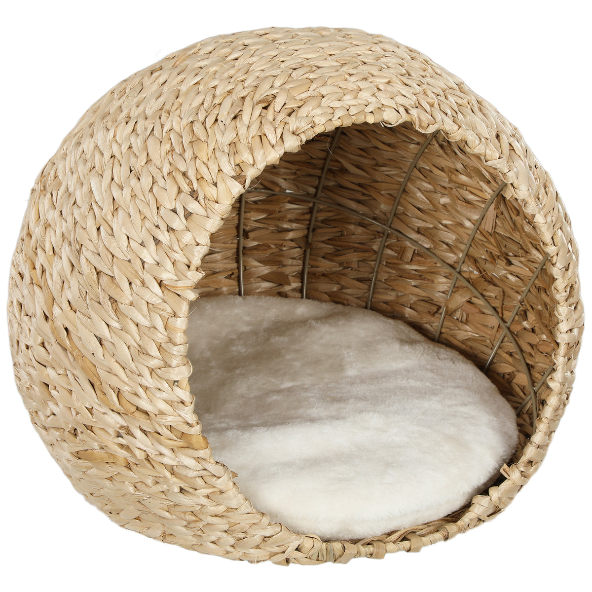 Panier pour chat maison pour chats coussin moelleux intérieur spacieux en quenouille 45 x 41 x 37 cm marron