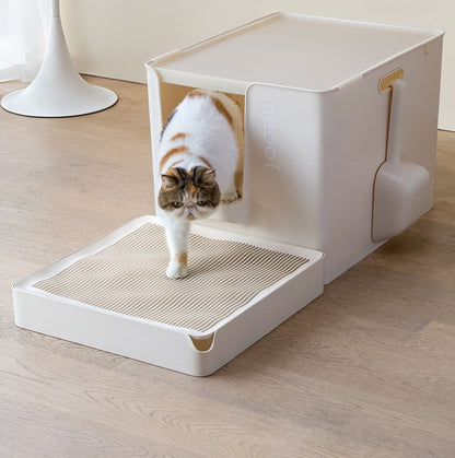 Curved Wave Cat Litter Trapping Mat with Non-Slip Base