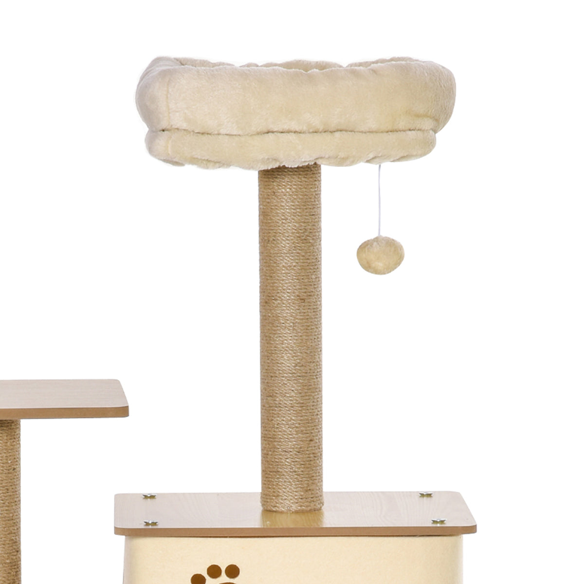 Arbre à chat tour de jeux pour chat, platesformes, niche, lit, hamac, échelle et griffoirs en jute 60x40x130cm jaune