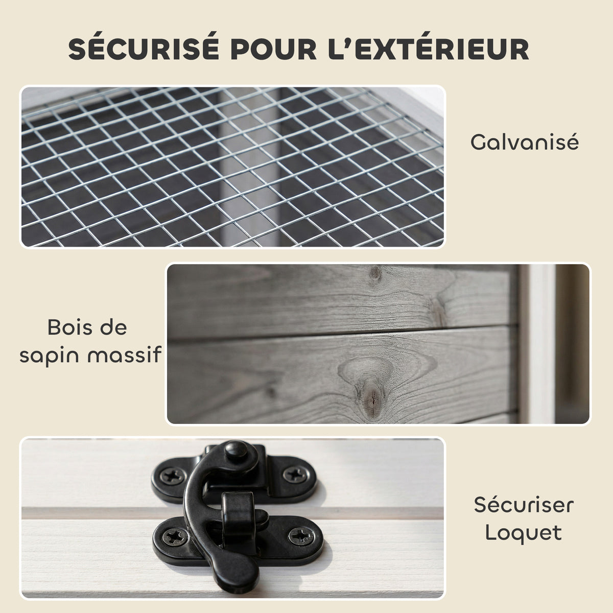 Maison Tortue Terrestre Habitat 2 Zones avec Double Toit Ouvrant Bitumé et Grillagé Fenêtre 113x106,5x44,5cm Gris Foncé